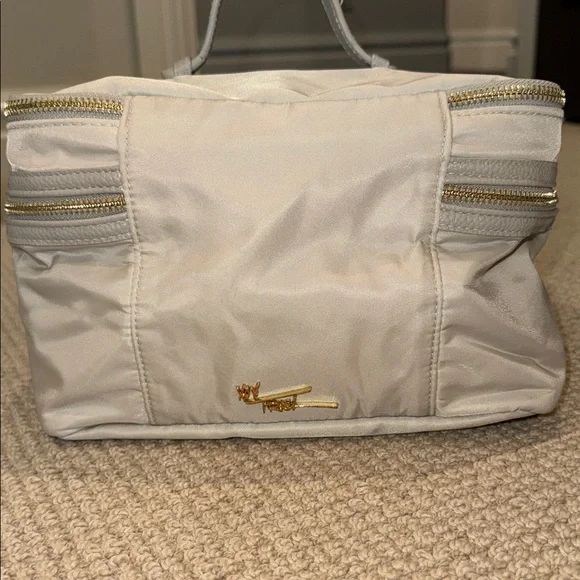 Trish McEvoy light taupe Double-Zip Cosmetic Bag - Picture 2 of 10